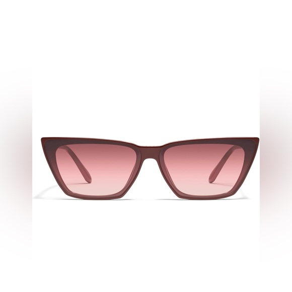 Quay Womens Cat Eye Bad Habit Sunglasses in Oxblood - Picture 1 of 2